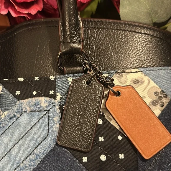 Coach Blue patchwork denim satchel/crossbody Bag - Picture 6 of 14